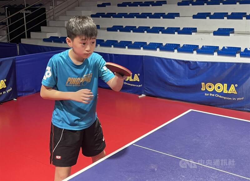 郭冠宏2022年曾以13歲之姿成為史上最年輕國手,為台灣桌壇備受矚目的新星。(中央社檔案照片)