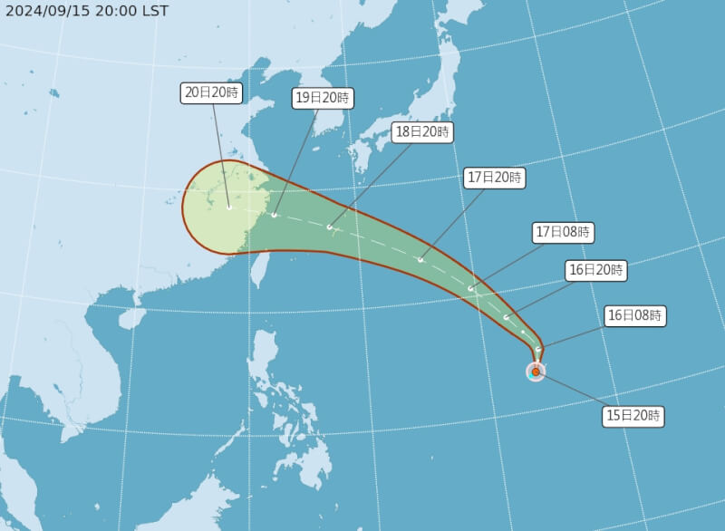 颱風葡萄桑15日生成。（圖取自氣象署網頁cwa.gov.tw）