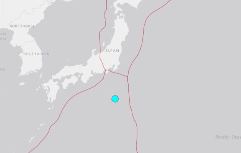 美國地質調查所表示，日本伊豆群島附近24日發生規模5.6地震。（圖取自美國地質調查所網頁earthquake.usgs.gov）