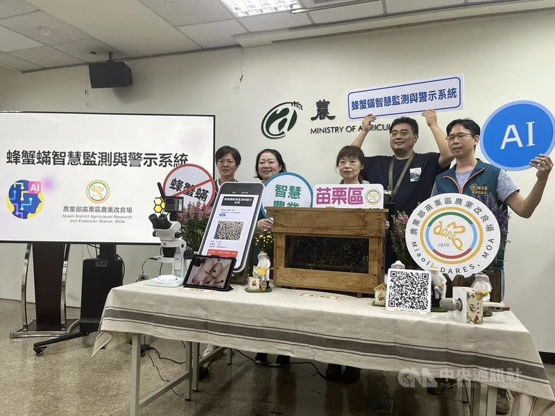 苗栗區農業改良場為幫助蜂農有效掌握蜂蟹蟎寄生情況,攜手工研院開發智慧監測與警示系統,目前系統辨識準確度達83%到97%,未來隨著使用更多,精準度還會再提升。中央社記者楊淑閔攝 113年9月25日