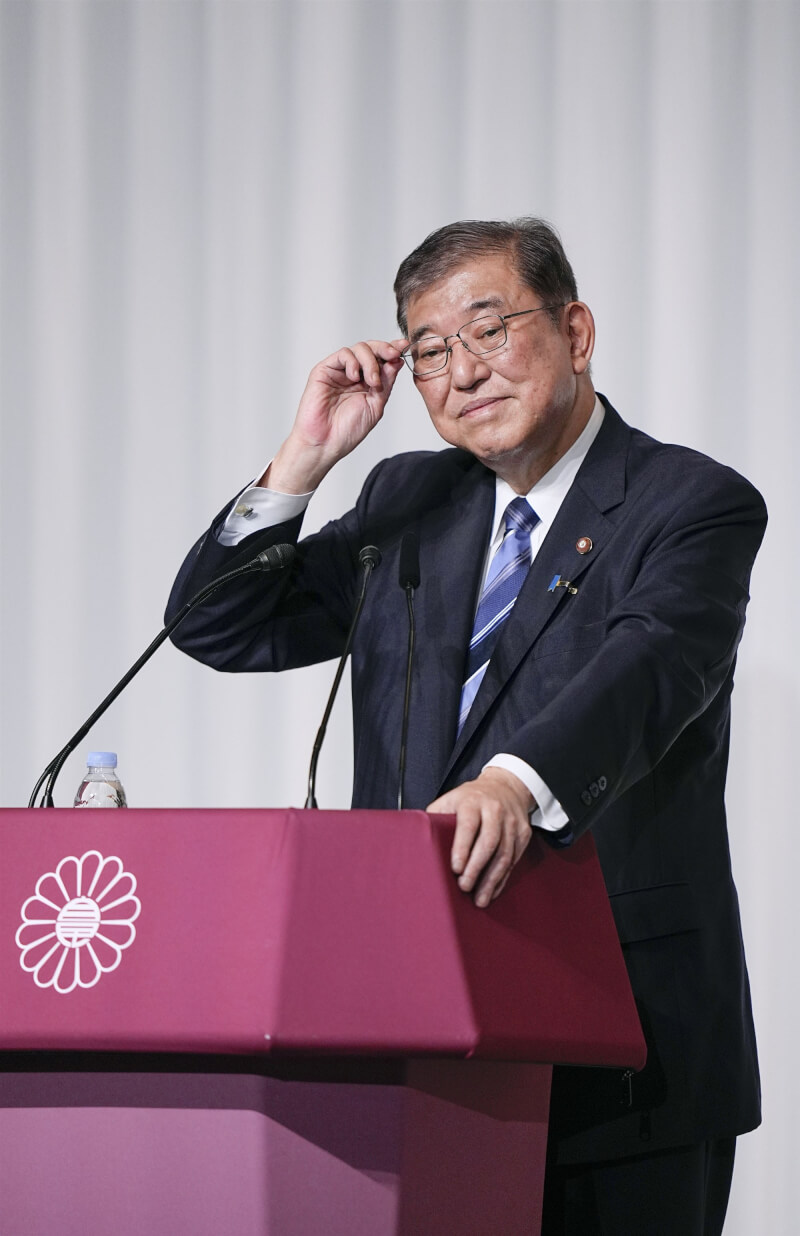 日本自民黨前幹事長石破茂27日當選自民黨總裁，將成為日本新首相。（共同社）