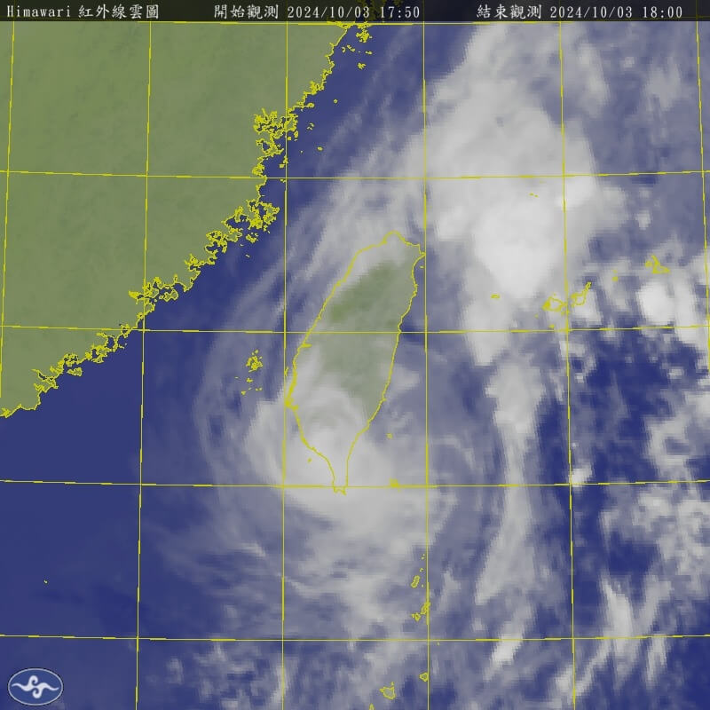 颱風山陀兒強度持續減弱。（圖取自氣象署網頁cwa.gov.tw）