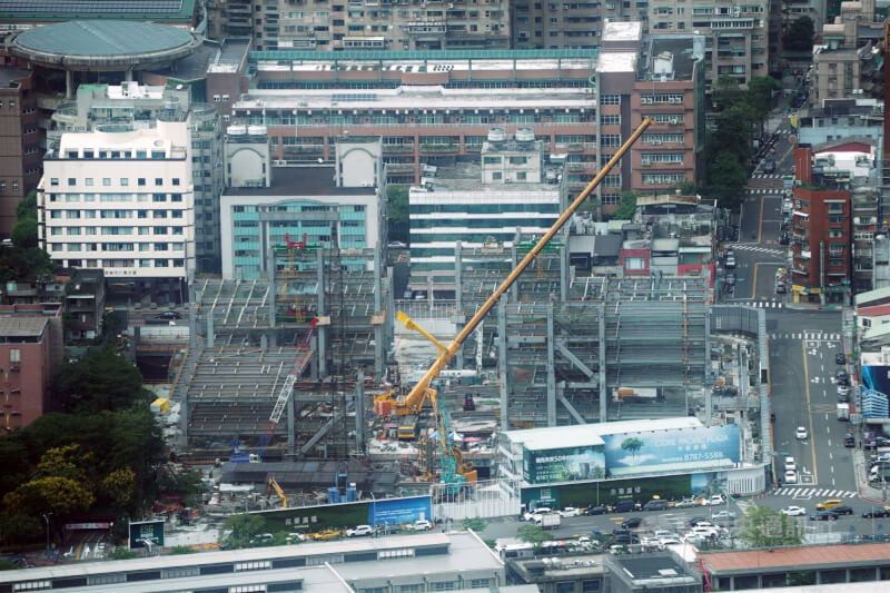 圖為京華廣場建案工地現況。（中央社檔案照片）