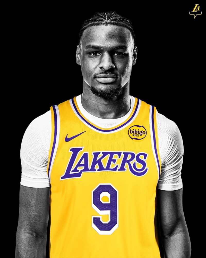 湖人球星詹姆斯的兒子布朗尼納入發展聯盟「G聯盟」。（圖取自x.com/Lakers）