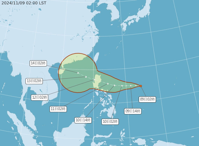 北台灣短暫雨 菲律賓海面熱低壓可能成颱 直接影響機率低