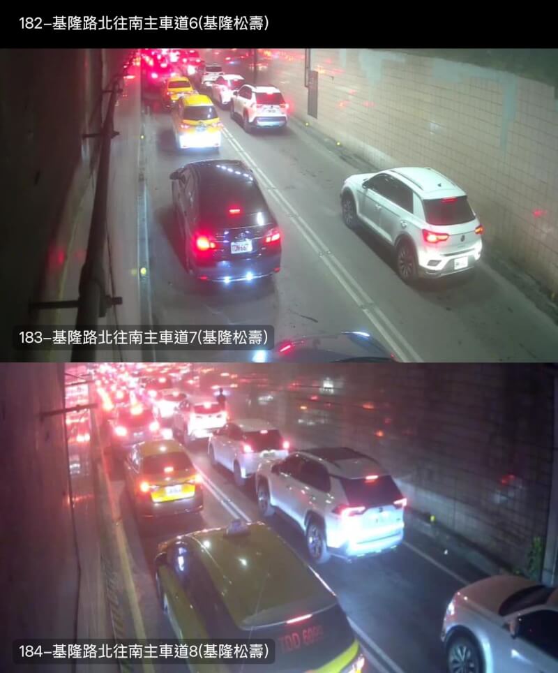 基隆路地下道9日晚間大塞車。(圖取自facebook.com/Ntuyoyo)