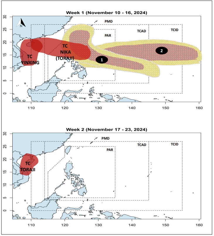 颱風「桔梗」路徑預測圖。（圖取自菲律賓氣象局網頁 pagasa.dost.gov.ph/）