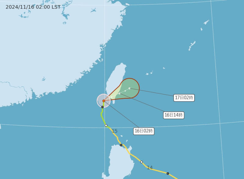 颱風天兔影響 南部花東留意強降雨