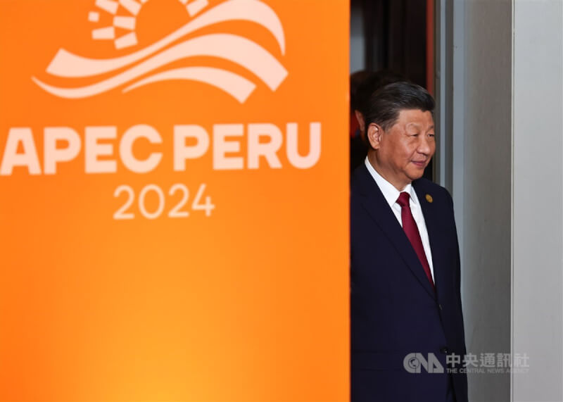 2024亞太經濟合作會議（APEC）年會進入尾聲，經濟領袖會議於秘魯當地時間16日上午登場，中國國家主席習近平（圖）出席。中央社記者翁睿坤利馬攝 113年11月17日