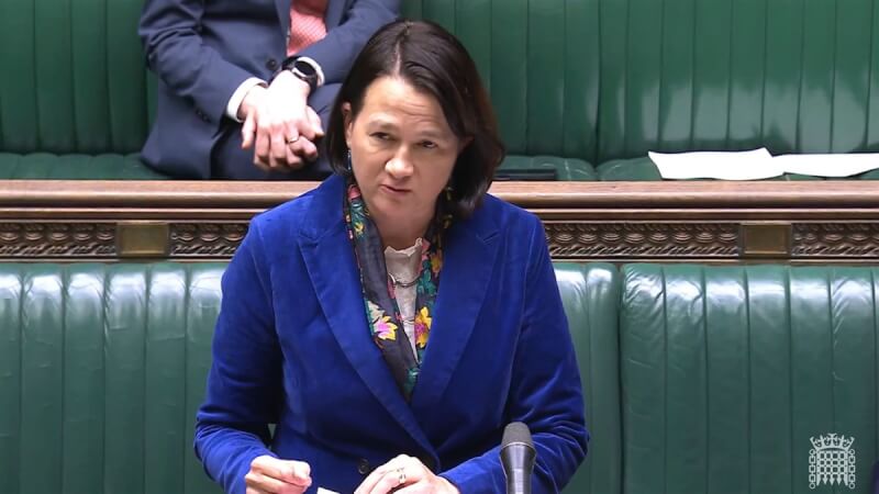 英國外交部主責印太事務的政務次官韋斯特(Catherine West)28日說,聯大2758決議不應被用以排除台灣有意義參與聯合國或更廣泛的國際體系。圖取自英國國會下議院議事轉播網頁parliament.uk。中央社記者陳韻聿倫敦傳真 113年11月29日
