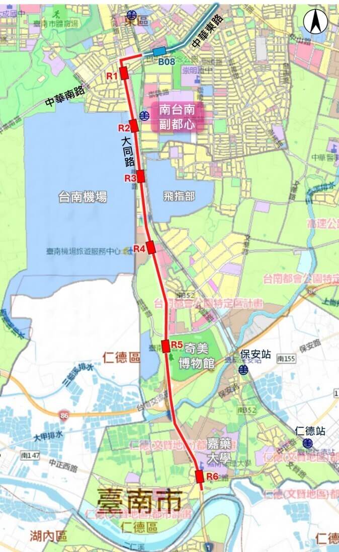 台南捷運紅線可行性研究9月已提送交通部審議，市府也啟動綜合規劃作業。圖為台南捷運紅線路線示意圖。（台南市政府提供）中央社記者張榮祥台南傳真 113年12月11日