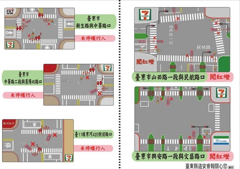 台東113年透過科技執法取締車不讓人1019件、闖紅燈6886件。台東縣警察局表示，114年元旦起增設7處科技執法。（台東縣警察局提供）中央社記者盧太城台東傳真  114年1月2日