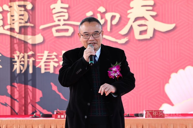 國父紀念館18日上午舉辦「靈蛇騰運喜迎春」開筆暨揮毫活動,故宮博物院院長蕭宗煌(圖)出席致詞。中央社記者翁睿坤攝 114年1月18日