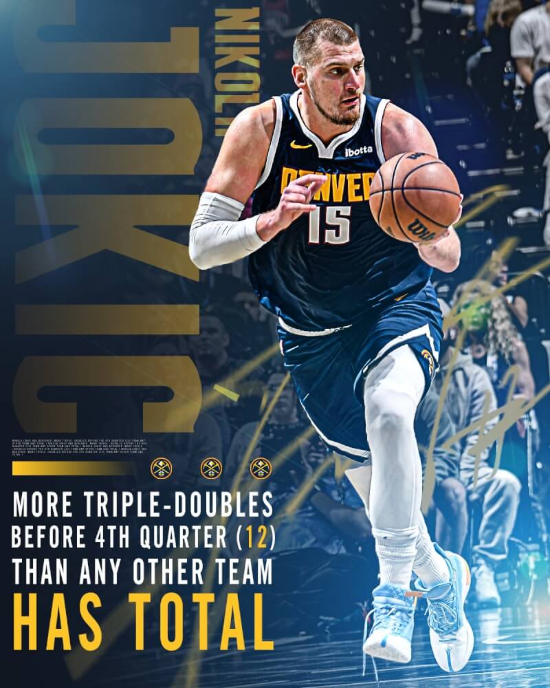 NBA丹佛金塊球員約基奇。（圖取自x.com/nuggets）