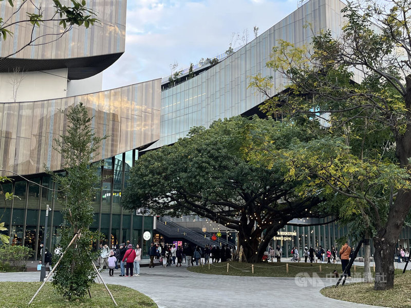 桃園市立圖書館被譽為全台最美圖書館，隔壁棟「桃知道Geleven Plaza」在民國113年9月開幕後，全區成為桃園最新地標，適合闔家一站式走春遊。中央社記者葉臻攝  114年1月25日