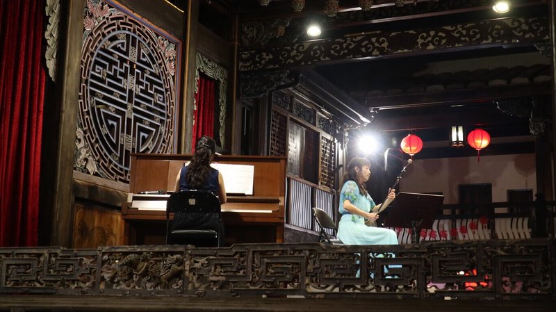 台中霧峰林家宮保第園區舉辦戲曲、音樂演奏,讓傳統無形文化資產在有形文化資產歷史空間中生動展現。(霧峰林家宮保第園區提供)中央社記者蘇木春傳真 114年2月1日