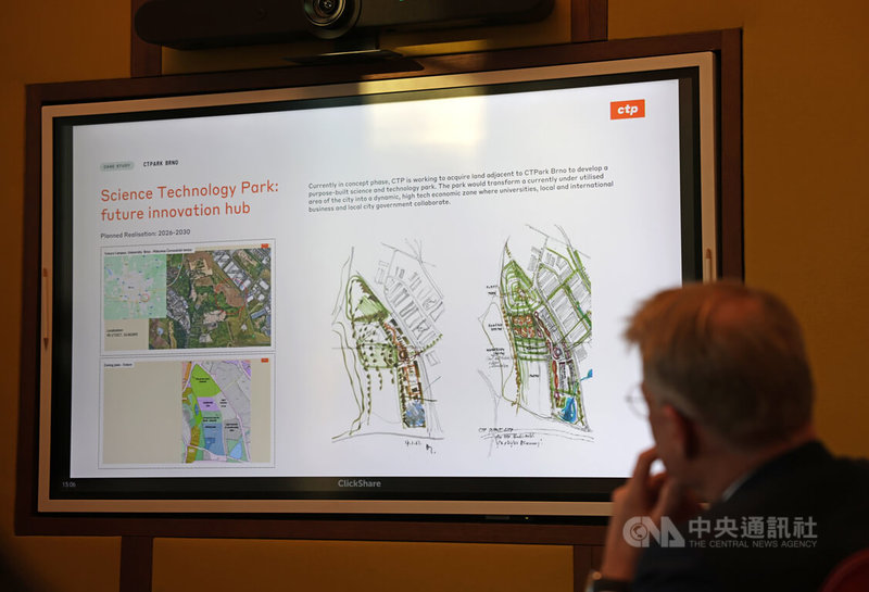 捷克第2大城市布爾諾，充滿學生、創意與活力，成為台商前進捷克布局的熱門之選，緯創、英業達、宏碁等台廠均落腳於此。圖為捷克開發商CTP在布爾諾規劃建設科技園區。中央社記者裴禛攝 114年2月8日