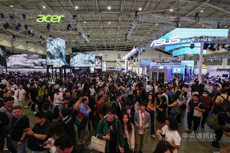 圖為2024台北國際電腦展（COMPUTEX）。（中央社檔案照片）