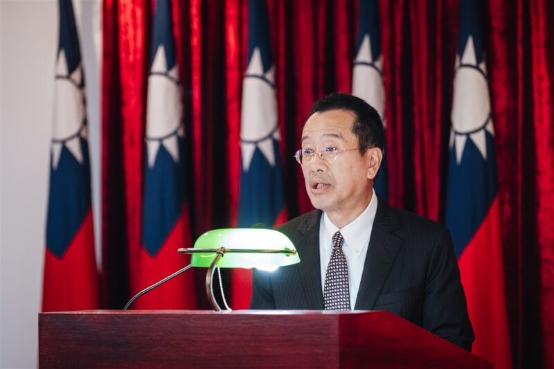 國防部長顧立雄3日與國內外媒體進行茶敘,致詞說明國防施政概況。(國防部提供)中央社記者吳書緯傳真 114年3月4日