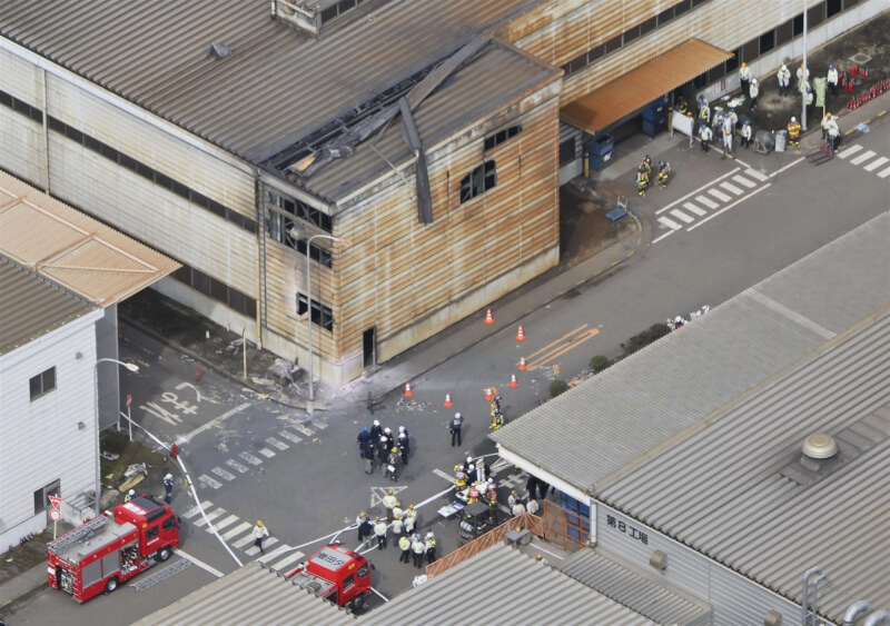 日本愛知縣豐田市的彈簧製造商「中央發條」工廠發生爆炸。（共同社）