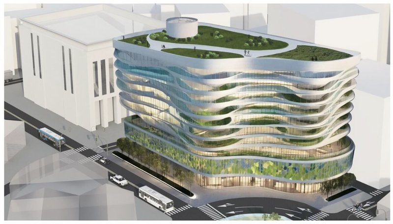 新北市衛生局19日表示,因應人口老化醫療與長照需求,將於鶯歌區公所前停車場,興建9層樓的健康醫養園區。此為示意圖。(新北市衛生局提供)中央社記者黃旭昇新北傳真 114年3月19日