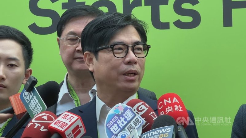 高雄市長陳其邁率團參加輝達GTC大會，18日出席黃仁勳主題演講，表示「上了寶貴一課」。中央社記者張欣瑜舊金山攝 114年3月19日