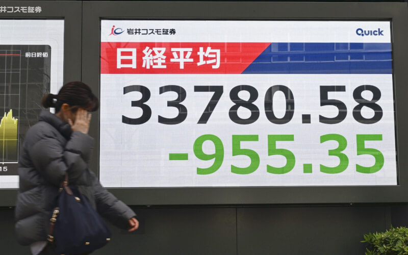 日經指數4日收33780.58點。(共同社)