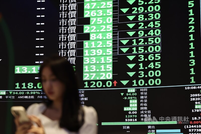 美國對等關稅引爆全球股災,台股7日重挫2065.87點、跌幅達9.7%,創歷史單日最大跌點及跌幅紀錄,合計1702家上市櫃個股跌停,電子、半導體、汽車、航運、紡織、金融等類股無一倖免。中央社記者翁睿坤攝 114年4月7日