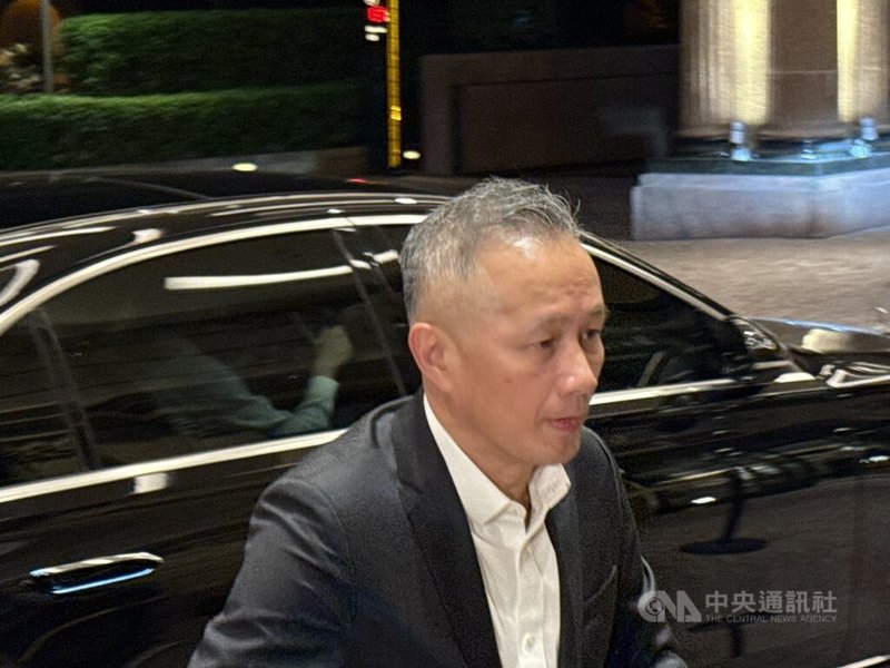 晶片大廠超微(AMD)董事長暨執行長蘇姿丰15日晚間宴請供應商,多名科技業高層出席。圖為緯創總經理林建勳。中央社記者吳家豪攝 114年4月15日