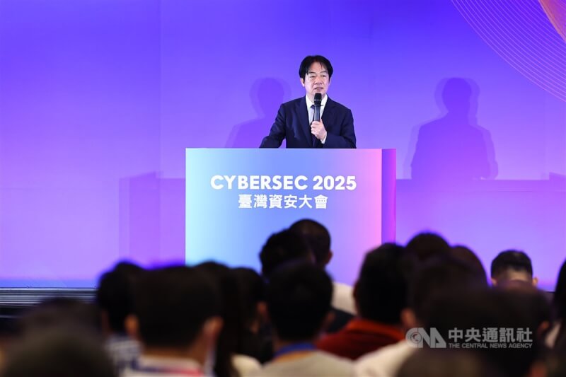 CYBERSEC 2025台灣資安大會15日上午在台北南港展覽館2館登場,總統賴清德(圖)出席開幕式並致詞。中央社記者翁睿坤攝 114年4月15日