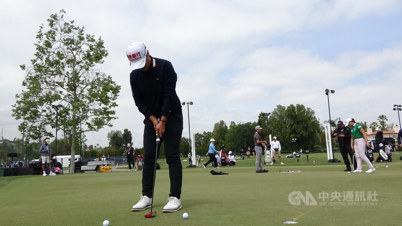 台灣高爾夫女將錢珮芸(圖)參與美國女子職業高爾夫巡迴賽(LPGA)洛杉磯錦標賽,15日練習日接受中央社訪問。中央社記者林宏翰洛杉磯攝 114年4月16日