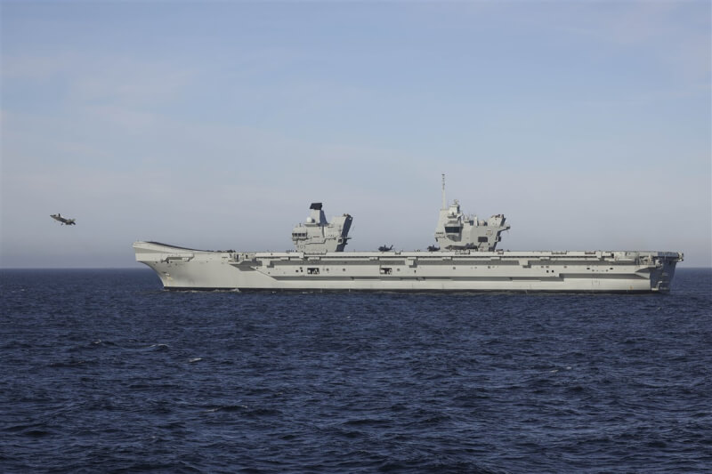 航艦「威爾斯親王號」搭載第5代匿蹤戰機F-35B,訂倫敦時間中午12時45分自英格蘭南部朴茨茅斯軍港出發。圖為資料照。(英國國防部提供)中央社記者陳韻聿倫敦傳真 114年4月22日