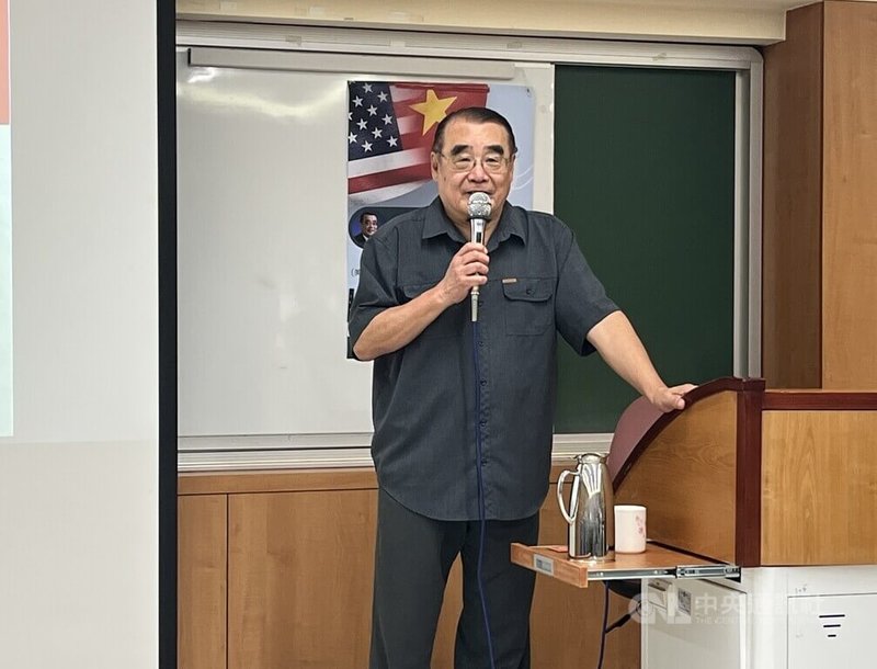 美國美利堅大學國際關係學院教授趙全勝24日在政治大學進行「川普2.0與中美博奕」專題演講。中央社記者李雅雯攝 114年4月24日