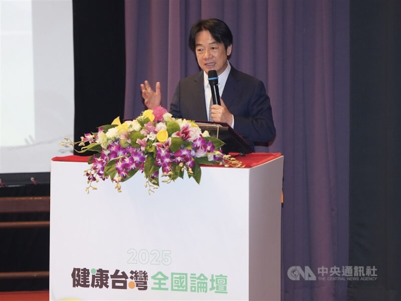 「2025健康台灣全國論壇」27日在台北榮民總醫院介壽堂舉行,總統賴清德(圖)出席致詞。中央社記者徐肇昌攝 114年4月27日