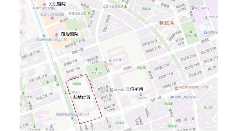 高雄市工務局28日表示,原國際高級商工職業學校位於苓雅區校地,將變更為捷運開發區及醫學院預定地。(高雄市工務局提供)中央社記者蔡孟妤傳真 114年4月28日