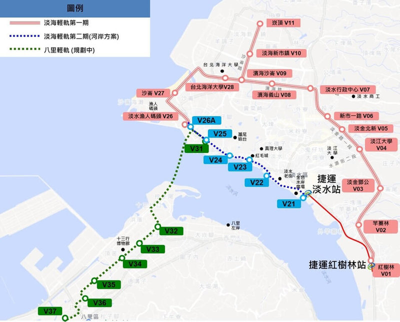 新北市政府捷運工程局28日表示,淡海輕軌運輸系統計畫第2期路網先期標統包工程已發包,下半年開工,預期能縮短約1年的捷運工期,此外,淡海輕軌第2期修正計畫21日再提報行政院審議,希望儘速核定。(新北市捷運局提供)中央社記者趙敏雅傳真 114年4月28日