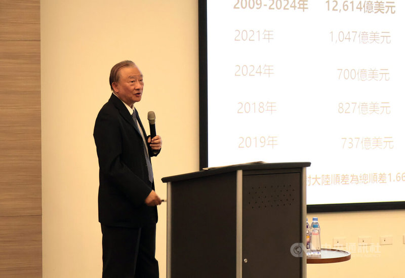 海峽兩岸經貿文化交流協會(海貿會)29日下午在政大公企中心舉辦「和平之旅20週年的回顧與前瞻」紀念座談會,前經濟部長尹啟銘與會演講。中央社記者李雅雯攝 114年4月29日
