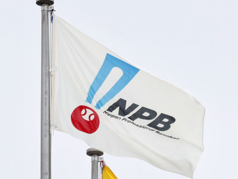 圖為日本棒球機構(NPB)旗幟。(共同社)