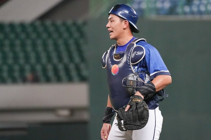 日職火腿隊台灣好手古林睿煬1日奪下旅日生涯首勝,中華職棒富邦悍將隊捕手戴培峰(圖)身為好友也有關注,他2日表示,看得出來古林睿煬做了很多準備。(富邦悍將提供)中央社記者楊啟芳傳真 114年5月2日