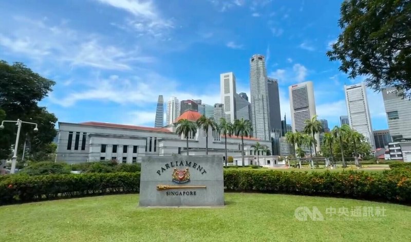 新加坡大選,執政黨人民行動黨成功蟬聯執政,在國會97個議席中,贏得87個議席。圖為新加坡國會。中央社記者吳昇鴻新加坡攝 114年5月5日