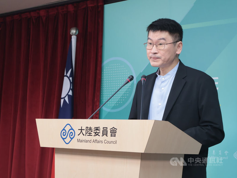 大陸委員會(陸委會)8日召開例行記者會,由副主委兼發言人梁文傑主持。中央社記者李雅雯攝 114年5月8日
