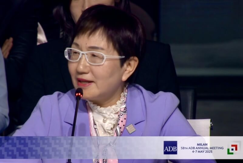 亞洲開發銀行第58屆理事會年會5月4日至7日在義大利米蘭登場,財政部長莊翠雲(圖)率團與會,在理事發言環節抗議台灣亞銀會籍遭單方面更改,並重申會籍正名立場。(圖取自亞銀官方網頁adb.org/)