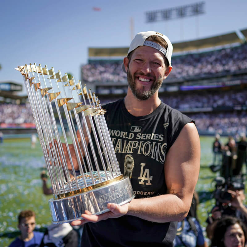 MLB名投柯蕭曾獲得3座賽揚獎、1次國聯MVP、2次世界大賽冠軍。(圖取自facebook.com/ClaytonKershaw22)