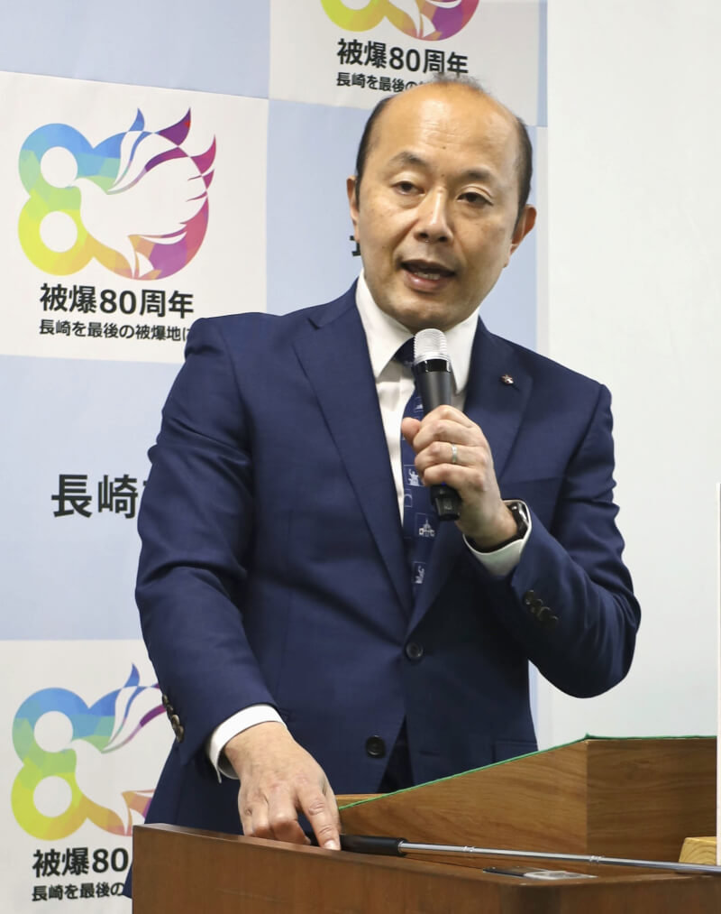 日本長崎市長鈴木史朗。(共同社)