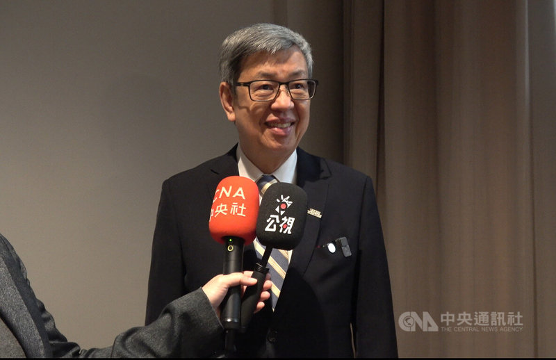 前副總統陳建仁代表台灣前來梵蒂岡參加教宗良十四世就職典禮,他17日晚間接受中央社等媒體訪問時表示,希望教宗有朝一日能到台灣訪問。中央社記者黃雅詩羅馬攝 114年5月18日