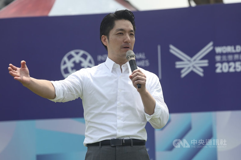 台北市長蔣萬安(圖)19日下午在百齡河濱公園英式橄欖球場,出席2025世界壯年運動會橄欖球比賽開球儀式。中央社記者吳家昇攝 114年5月19日