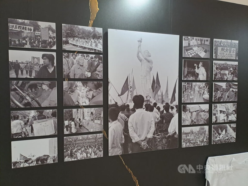 華人民主書院為今年六四36年舉辦「金繼-他們碎裂,我們承繼」攝影展,象徵民主與自由經歷壓迫、破碎後能重新修復與延續。中央社記者陳鎧妤攝 114年5月20日