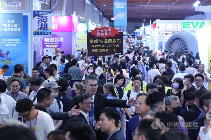 第19屆台北國際觀光博覽會(TTE)將於5月23日至26日在台北世貿登場,圖為113年旅展。(中央社檔案照片)