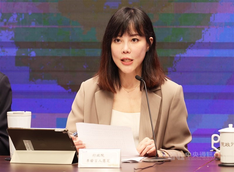 圖為行政院發言人李慧芝。(中央社檔案照片)