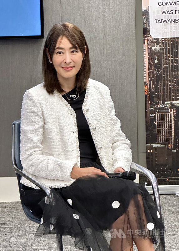 台北101董事長賈永婕台灣時間25日凌晨將為美國職棒紐約大都會AI台灣日開球,24日出席在曼哈頓舉行的台商活動。中央社記者廖漢原紐約攝 114年5月24日